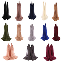 Scarf For Women Super Soft Plain Bubble Chiffon Scarf Hijab Wrap Print Shawls Headband Muslim Scarves 2024 - buy cheap