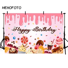 MEHOFOTO конфетный фон для фотосъемки милый сливочный пончик мороженое украшения для дня рождения декорации фон для фотосъемки для девочек розовый фон для фотосъемки 2024 - купить недорого