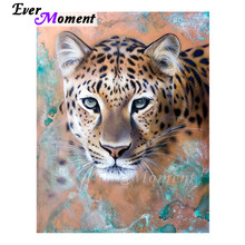 Ever Moment-pintura de diamante 5D DIY de leopardo, cuadro de diamantes de imitación, bordado, decoración, ASF1577 2024 - compra barato