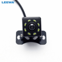 Leewa-câmera de visão traseira para carro, universal, 12v, com luz de led 8, câmera de ré, backup, # ca5121 2024 - compre barato