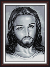 Jesus (Preto-Branco Edição) Pessoas DMC kit ponto Cruz 11CT Impressão Pinturas Bordados Feitos À Mão DIY Needlework Casa Decor Ricamo 2024 - compre barato