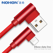 NOHON 90 градусов USB кабель для синхронизации данных зарядное Освещение для iphone X 8 7 6 6S 5S Plus 5C 5 SE XS MAX XR кабели для зарядки телефона 1 м 2 м 2024 - купить недорого