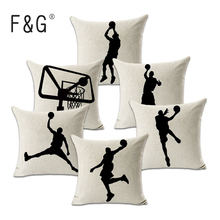 Nordic Sports Linen Pillow Case Play Basketball Cushion Cover Decorative Throw Pillow Covers Sofa Cover Home Decor 2024 - buy cheap