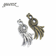 YuenZ 3 pcs Antique Silver color peacock Charm fit for style Bracelets Necklace DIY Metal Jewelry Making 53*29mm D9168 2024 - buy cheap