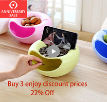Creative Lazy Fruit Dish Snacks Nut Melon Seeds Bowl Double Layer Plastic Candy Plate Peels Shells Storage Tray Desk Home Decor 2024 - buy cheap