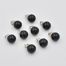 10PCS  ABS 10mm Glossy  round black Beads rhinestone Pendant ornaments wedding crafts DIY Earrings beads PH004 2024 - buy cheap