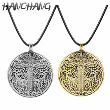 Norse Viking Yggdrasil Odin's Raven Amulet Trishelion Symbol Necklace Tree Of life World Tree Necklace Jewelry For Men 2024 - buy cheap