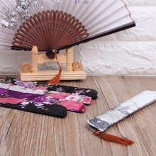 Elegant Silk Folding Hand Fan Bag Holder  Pouch Case Party Wedding 2024 - buy cheap