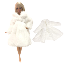 Nk boneca casaco de alta qualidade roupas moda dasse artesanal cresce roupa flanela casaco branco para barbie boneca acessórios brinquedo dz 2024 - compre barato