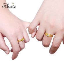 Skute модное Кристальное кольцо с фианитом CZ, обручальное кольцо для мужчин и женщин, Открытое кольцо, роскошное позолоченное ювелирное изделие 2024 - купить недорого