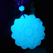 Wholesale Glowing stone Pendant Carved Flower Pendant Sweater Chain Blessing Lucky Pendants Necklace for Women Crystal Jewelry 2024 - buy cheap