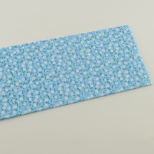 1 piece 50cmx50cm sky blue printed white flower designs textile sewing quilting pre-cut fat quarter tecido cotton fabrics crafts 2024 - buy cheap