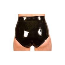 New 100% Latex Shorts Underpants Black Tight Waist Hip Briefs 0.4mm Size S-XXL 2024 - buy cheap