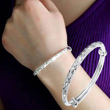 susenstone 2020 New Design Adjustable Bracelet for Women Jewelry Silver Elegant Womens Charm Bangle Bracelet Vintage Ladies Gift 2024 - buy cheap