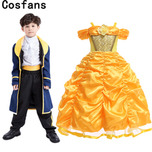 New Kids Boys Beauty and The Beast Costume Child Book Week Prince Cosplay Fancy Dress Girls Princess Belle Christmas Vestidos 2024 - buy cheap
