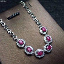 Natural ruby bracelet, hot quality, beautiful color, 925 sterling silver, adjustable size 2024 - buy cheap