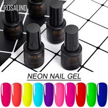 ROSALIND-Juego de geles de neón UV para manicura, barniz híbrido semipermanente Gellak, capa superior para Base de Gel, 7ML 2024 - compra barato