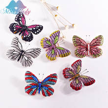 Miss Lady Vintage Jewelry Colorful Rhinestone Butterfly Brooches  Garment Accessories Wedding Bridal Brooch Pin MLY6822 2024 - buy cheap