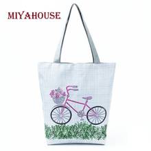 Butterfly Printed Casual Tote Large Capacity Female Handbags Single Shoulder Shopping Bags Daily Use Women Canvas Beach Bag 2024 - buy cheap