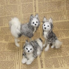 3 pieces small cute simulaiton dog model polyethylene&fur husky dog dolls gift about 12x8cm 1308 2024 - buy cheap