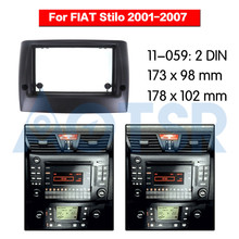 Moldura do som estéreo para fiat stilo 2001 a 2007, 2 din, painel de montagem, kit de instalação do painel, adaptador, rádio, dvd, cd, abs 2024 - compre barato