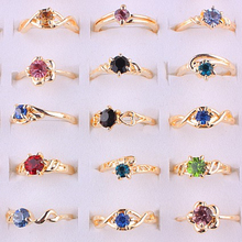 Anel de cristal com strass feminino qianbei 500 designs, novo anel de casamento e noivado com cor ouro rosa 2024 - compre barato