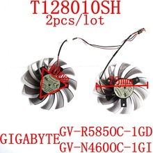 Ventilador para tarjeta gráfica, dispositivo de ventilación T128010SH DC12V 0.25A para Gigabyte GV-R585OC-1GD Gigabyte GV-N460OC-1GI, 2 unidades/lote, envío gratis 2024 - compra barato