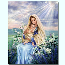 Pintura de diamante 3D DIY de la Virgen María para niños, religión islámica, Jesús, Jesús, bordado de diamantes, amor Maternal, regalos religiosos para niños 2024 - compra barato