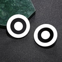 Round Acrylic Earrings For Women Bohemian Style Geometric Big Black/White Circle Earrings Statement Jewelry Hot Sale New2019 2024 - buy cheap