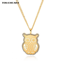 TOUCHEART Hollow Cute Gold Owl Friendship Necklaces & Pendants For Women Vintage Crystal Long Ethnic Jewelry Necklace SNE150887 2024 - buy cheap