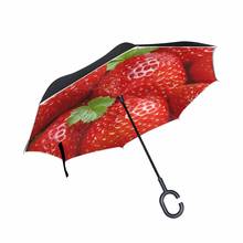 Creative Personality Fruit Strawberry Double Layer Umbrella Women Beach Waterproof Child Sunny Reverse Umbrella Rain Women 2024 - buy cheap