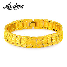 Hip Hop New 24k Gold Bracelet Plating Korean Gold Heart Shaped Women's & Men's Wedding Jewelry Gift 2024 - buy cheap