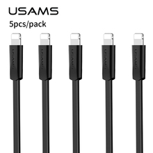 Cabo usb original 5 fábricas usams, 2a, cabo usb para telefone iphone, sincronização de dados, carregamento para ios e ipad 2024 - compre barato