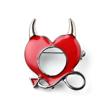 Cute Lovely Heart Brooches with Horn for Women Enamel Lapel Brooch Pins Badge for Girls Hat Scarf Cloth Decor Accessories 2024 - buy cheap