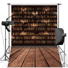 Bookshelf Bookcase Library Wood photo backdrop polyester or Vinyl cloth High quality Computer print wall  background 2024 - buy cheap