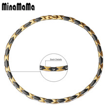 Black Gold Double Color Stainless Steel Ceramic Magnetic Necklace For Women Men Luxury Choker Male Jewelry Gift 2024 - buy cheap