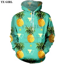 YX GIRL Drop shipping Pineapple hoodies Men Women streetwear Fashion hoodie 3d Printed Casual Sweatshirt sudadera hombre 2024 - buy cheap
