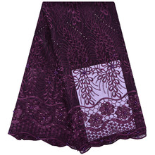 Francés tela africana de encaje de alta calidad bordado encaje red nigeriano con tela de encaje guipur de 5 yardas para dama vestido F1230 2024 - compra barato