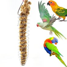Pet Products Bird Supplies Toy Stainless Steel Parrot Bird Food Basket Can Put Millet Ears Fruits Vegetables Foraging Parrot Toy 2024 - buy cheap