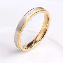 4mm gold color brushed 316L Stainless Steel wedding rings for men women wholesale 2024 - buy cheap