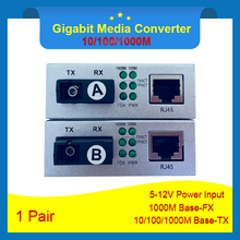 1 Pair Silver Gigabit Fiber Optical Media Converter 10/100/1000Mbps Single Mode Single Fiber 1310nm/1550nm SC Port 20KM 5-12V 2024 - buy cheap