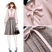 Ichoix rosa camisa 2 peça conjunto feminino 2 pcs conjunto de escritório elegante 2 peça conjunto saia outono inverno 2 peça outfits saia e conjunto superior 2024 - compre barato