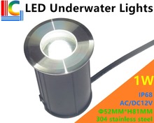 Luz LED subacuática para exteriores, lámpara de fuente impermeable IP68, 52MM, 1W, 12V, CE RoHS, para piscina y estanque, venta de fábrica 2024 - compra barato