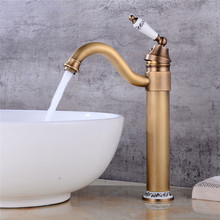 Basin Faucet Brass Tall Bathroom Sink Faucet Antique Mixer Wash Basin Taps With Single Handle 360 Degree Swivel Spout 2024 - buy cheap