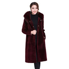2017 Winter New Hooded Wool Coats Women Long Sleeves Cardigan Manteau Femme Hiver Casaco Female Fur Trench Coat Plus Size N2A31A 2024 - buy cheap