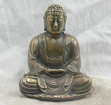 Free shipping Chinese Folk Culture Handmade Brass Bronze Statue Sakyamuni Buddha Sculpture fast shipping 2024 - buy cheap