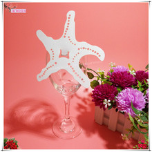 Starfish Shape 100pcs Laser Cut Cup Wine Glass Card Name Place Card Wedding Decorations Birthday Bridal Favors Party Supplies 6Z 2024 - buy cheap