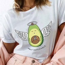 Camiseta feminina verão harajuku, camiseta veicular de abacate, estilo casual, com estampa de anjo e abacate 2024 - compre barato