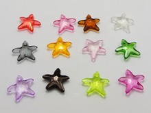 100 Mixed Color Transparent Acrylic Sea Star Starfish Pendants 16X16mm Dangle Charms 2024 - buy cheap