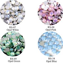 100pcs/bag Opal Color Different Sizes Mix-Size Flatblack Crystal Nail Art Rhinestone Opal White Opal Pink Opal Blue Opal Green 2024 - buy cheap